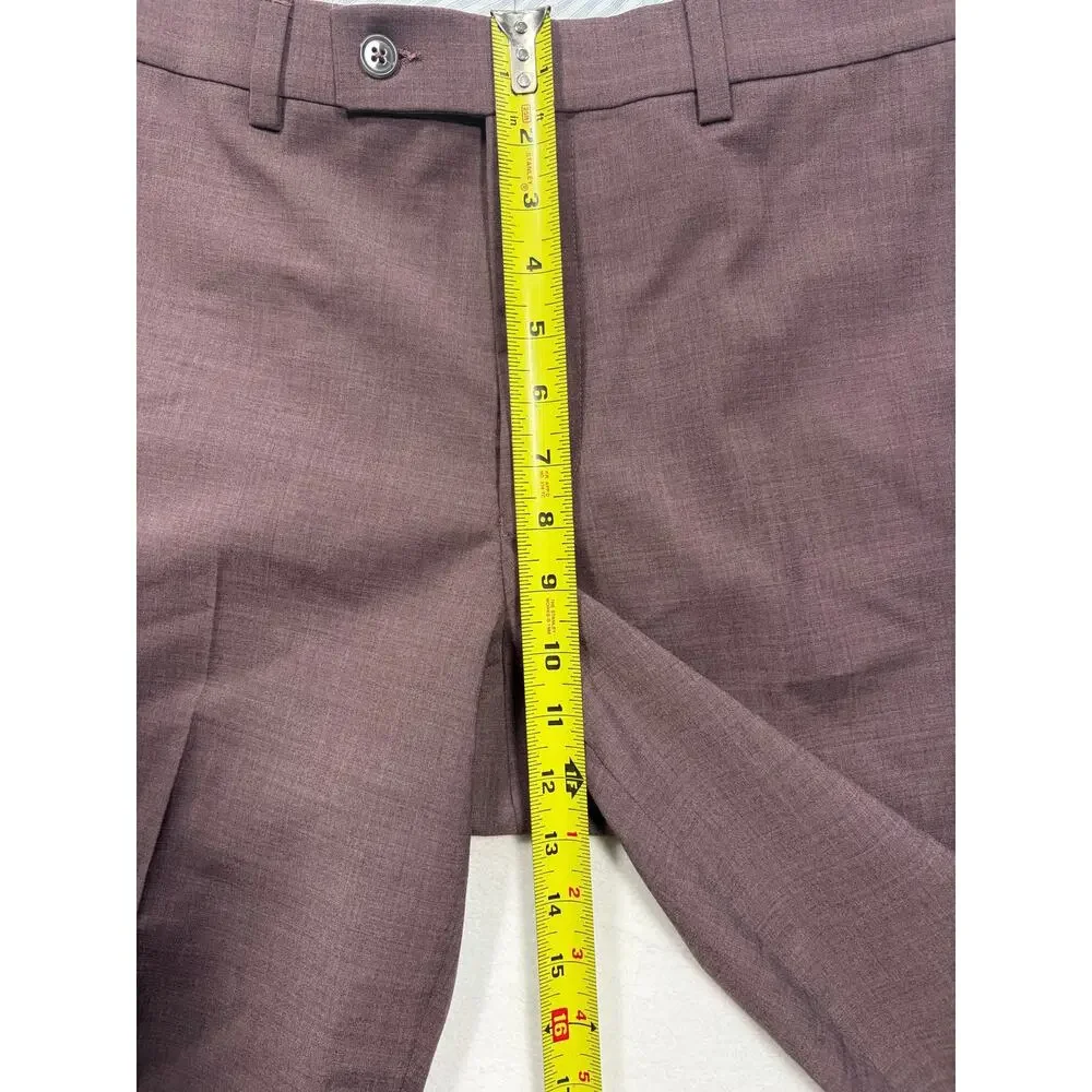 Saks Fifth Avenue Koby Pants Mens 34x32 Mauve Wool Blend Dress Pants Made Canada